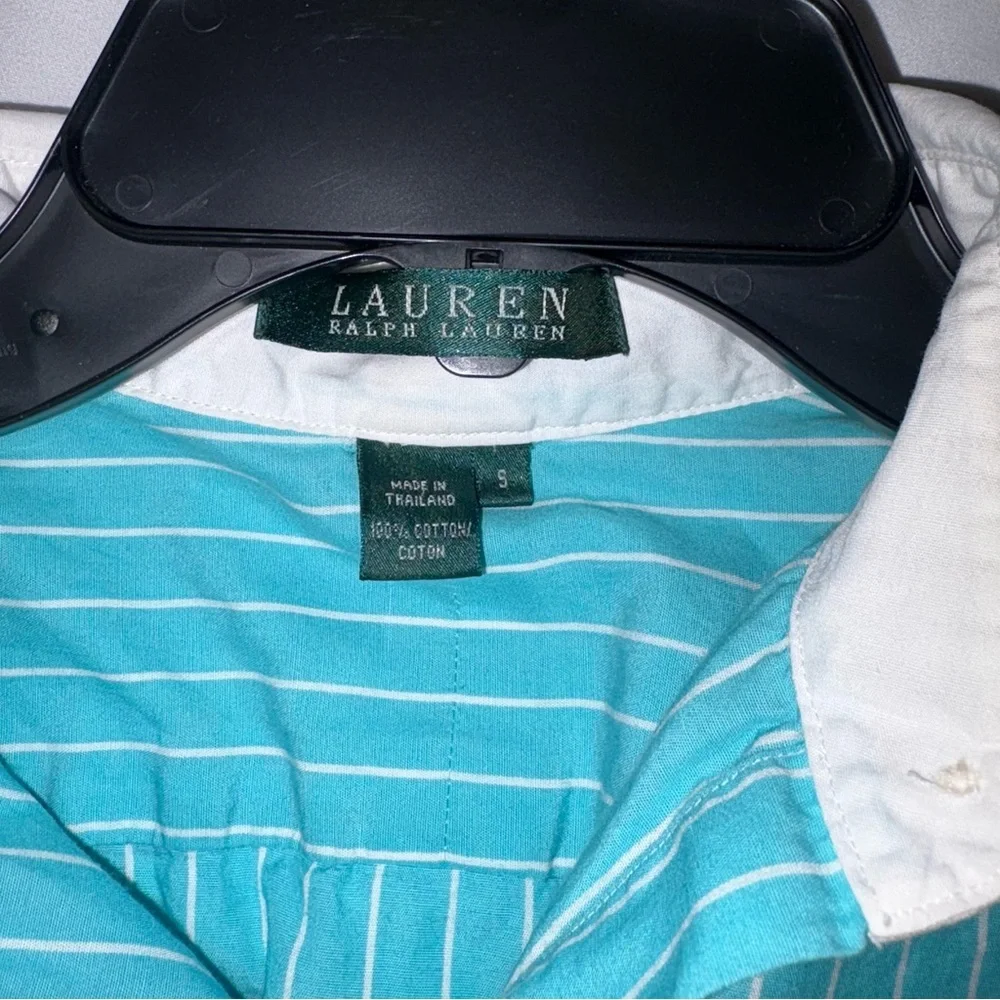Lauren Ralph Lauren Women’s Blue and White Striped Cotton Shirt - Picture 4 of 6